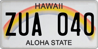 HI license plate ZUA040