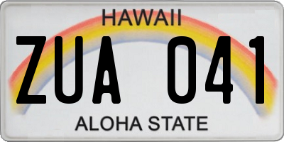 HI license plate ZUA041