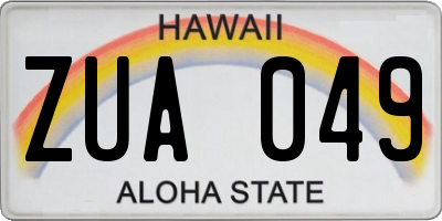 HI license plate ZUA049