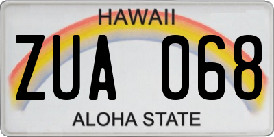 HI license plate ZUA068
