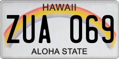 HI license plate ZUA069