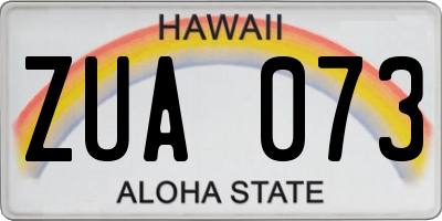HI license plate ZUA073
