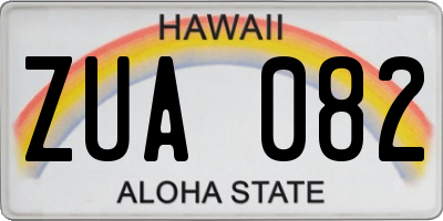 HI license plate ZUA082