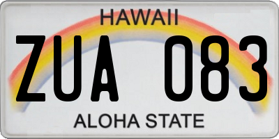 HI license plate ZUA083
