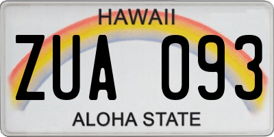 HI license plate ZUA093