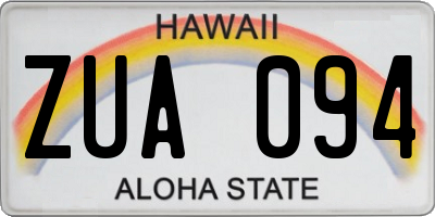 HI license plate ZUA094