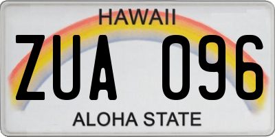 HI license plate ZUA096