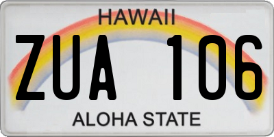 HI license plate ZUA106