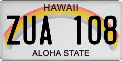 HI license plate ZUA108
