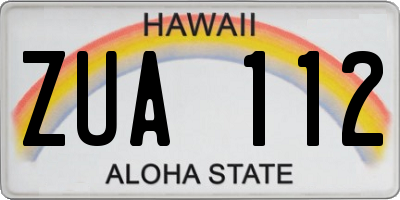 HI license plate ZUA112