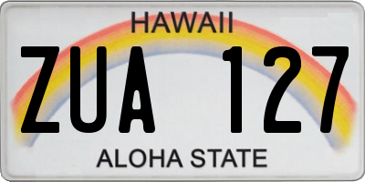HI license plate ZUA127