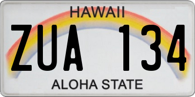 HI license plate ZUA134