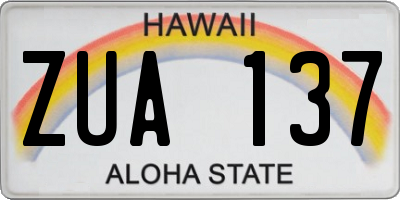 HI license plate ZUA137