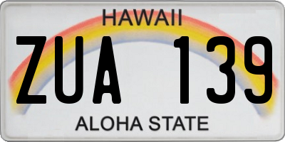 HI license plate ZUA139