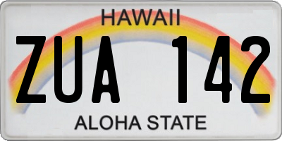 HI license plate ZUA142