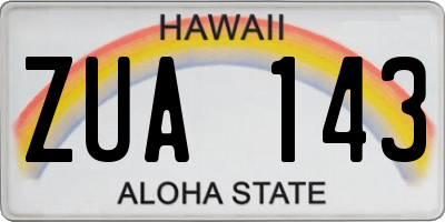 HI license plate ZUA143