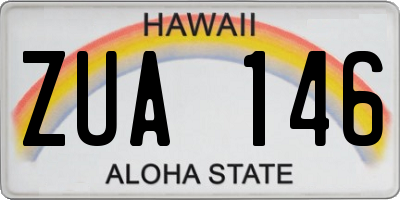 HI license plate ZUA146