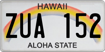 HI license plate ZUA152