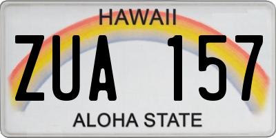 HI license plate ZUA157