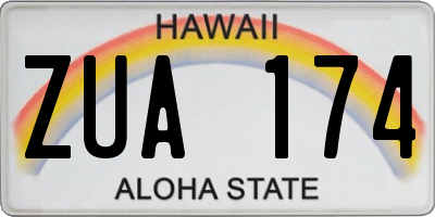HI license plate ZUA174
