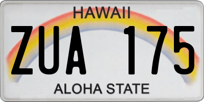 HI license plate ZUA175