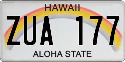 HI license plate ZUA177