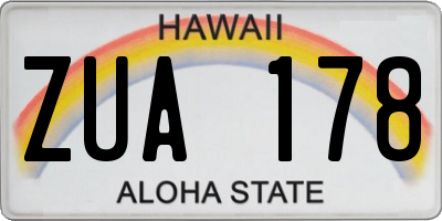 HI license plate ZUA178