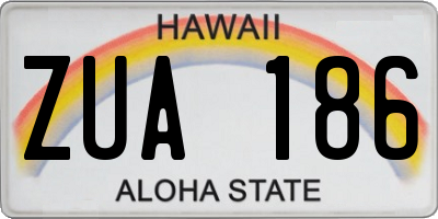 HI license plate ZUA186