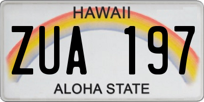 HI license plate ZUA197