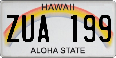 HI license plate ZUA199