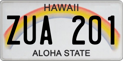 HI license plate ZUA201