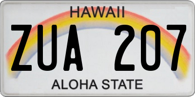 HI license plate ZUA207