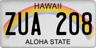 HI license plate ZUA208