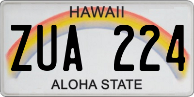 HI license plate ZUA224