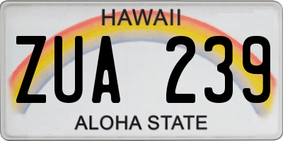 HI license plate ZUA239
