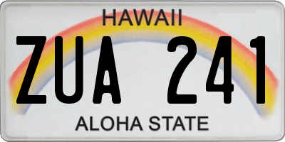 HI license plate ZUA241