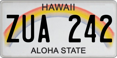 HI license plate ZUA242