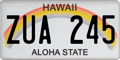 HI license plate ZUA245