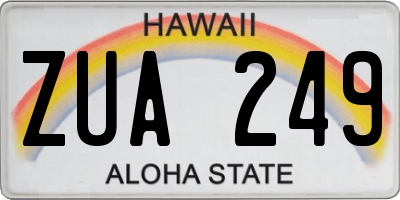 HI license plate ZUA249