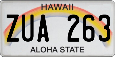 HI license plate ZUA263