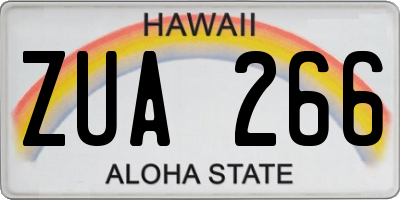 HI license plate ZUA266
