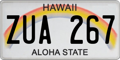 HI license plate ZUA267