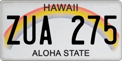 HI license plate ZUA275