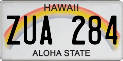HI license plate ZUA284