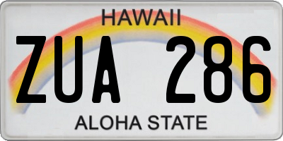 HI license plate ZUA286
