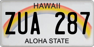 HI license plate ZUA287