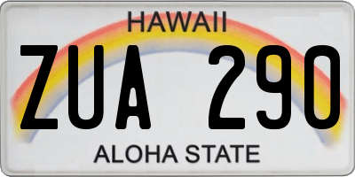 HI license plate ZUA290