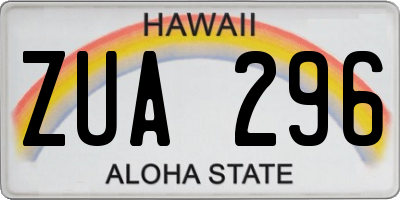 HI license plate ZUA296