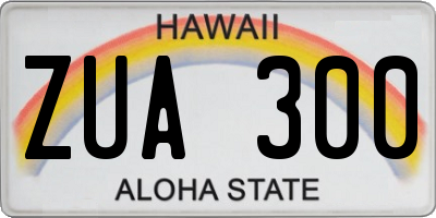 HI license plate ZUA300