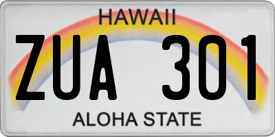 HI license plate ZUA301